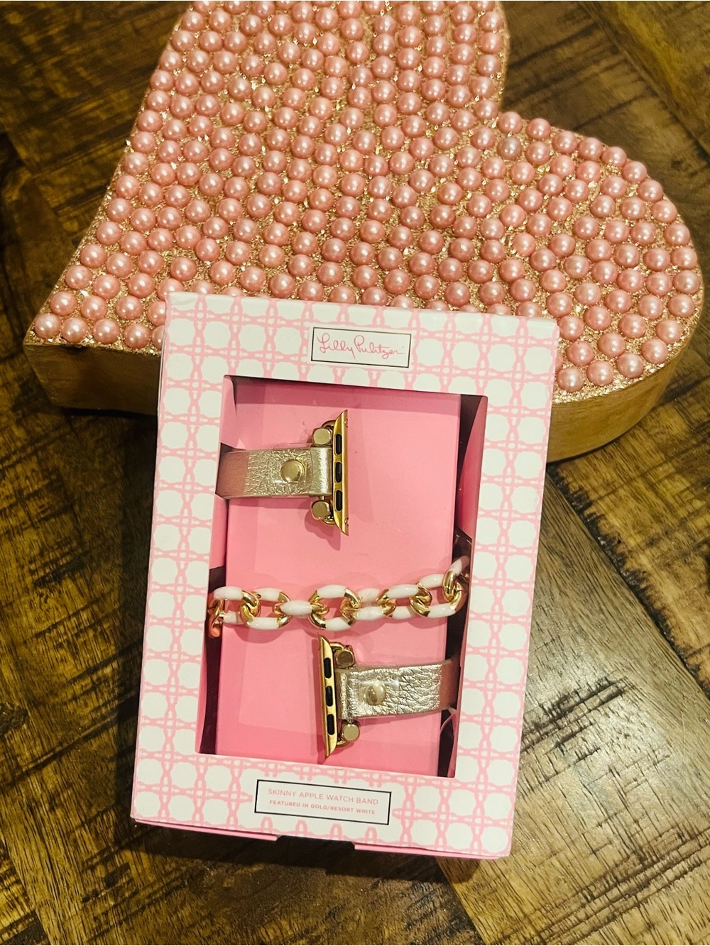 New Lilly Pulitzer Gold Chain-Link Apple Watch Band